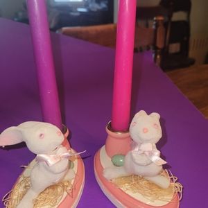 WOODEN EASTER CANDLEHOLDER